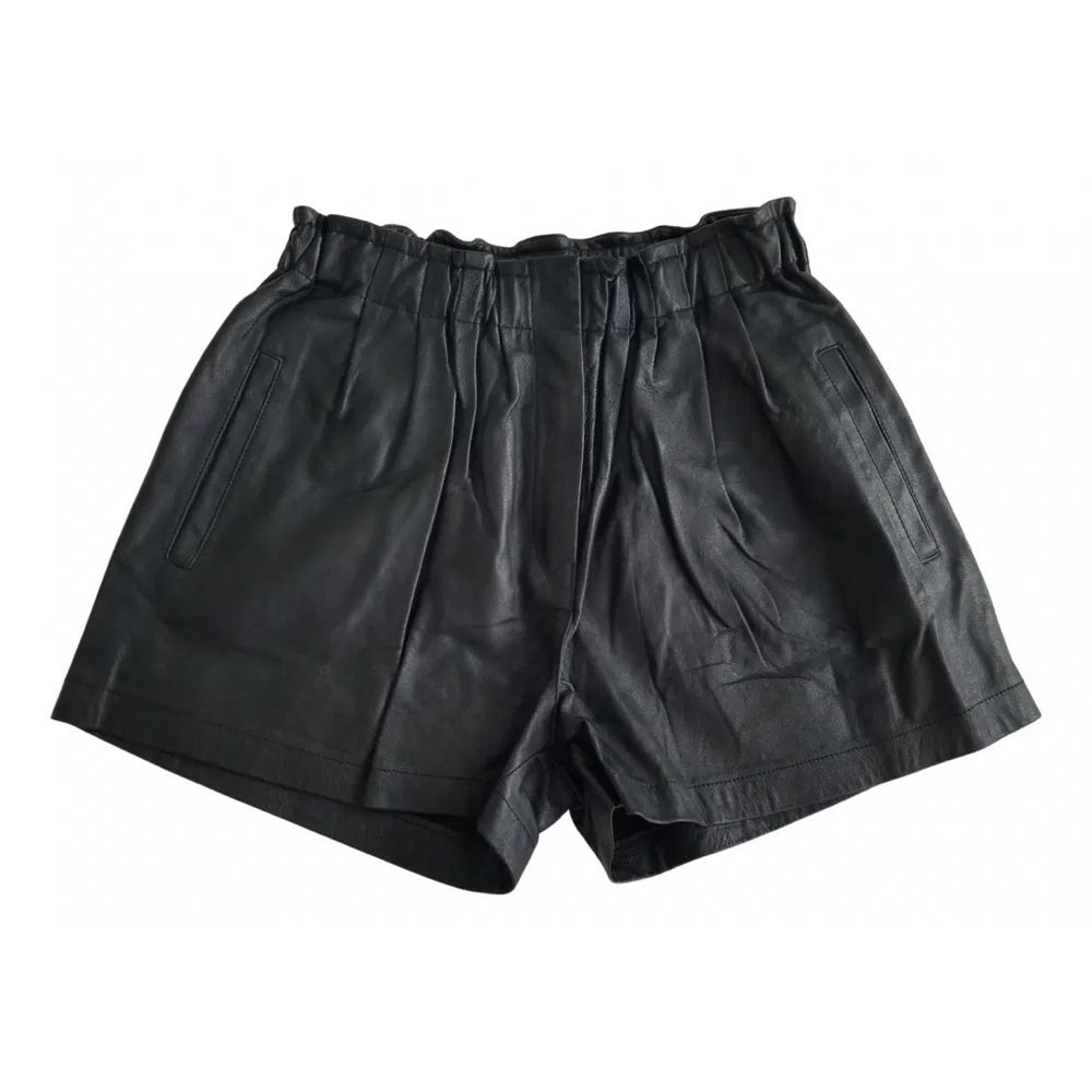 Nicholas Black Leather Women's Shorts Size 2 NWOT Festival Coachella Grunge
